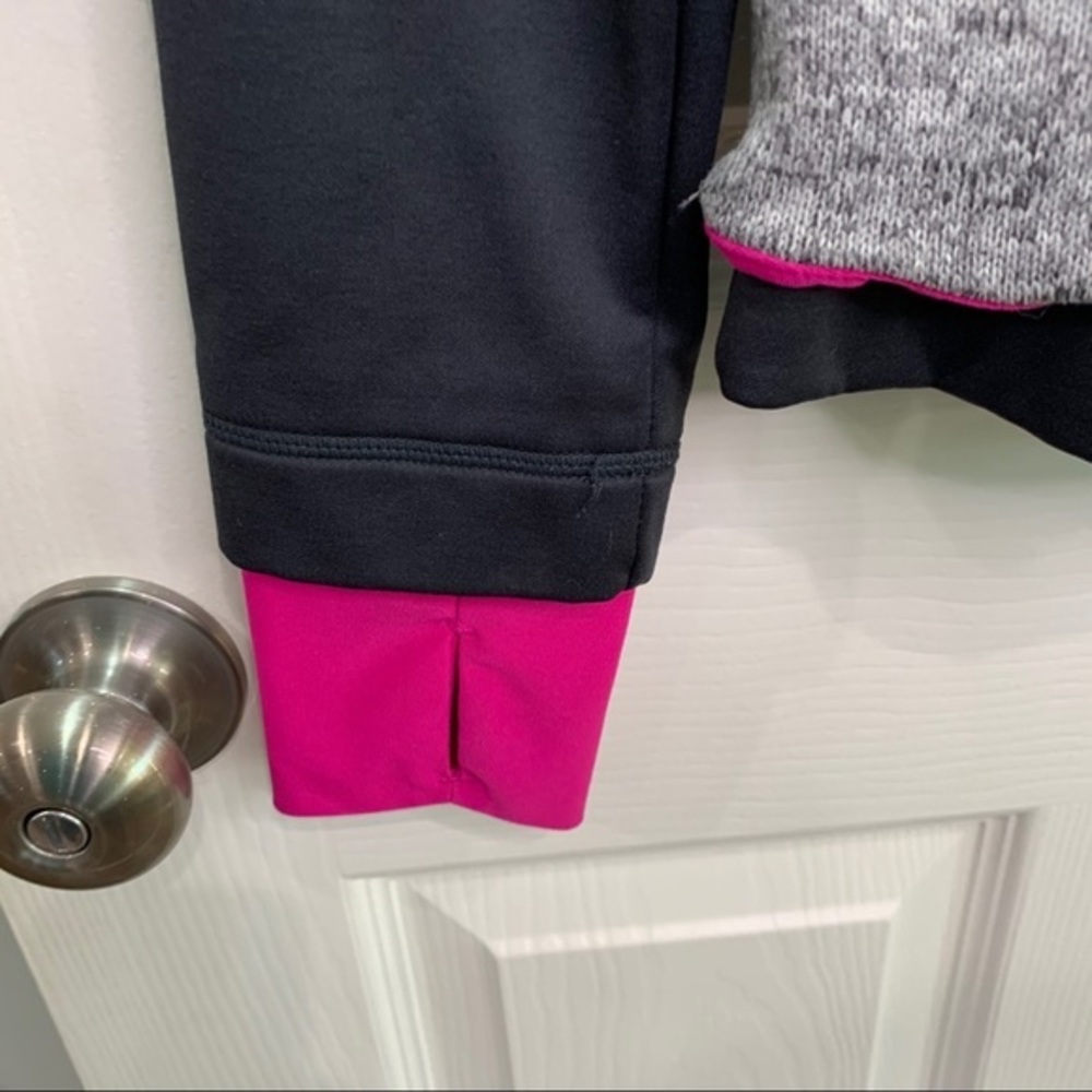 Mondetta Hooded Performance Jacket Gray Black Pink - image 2